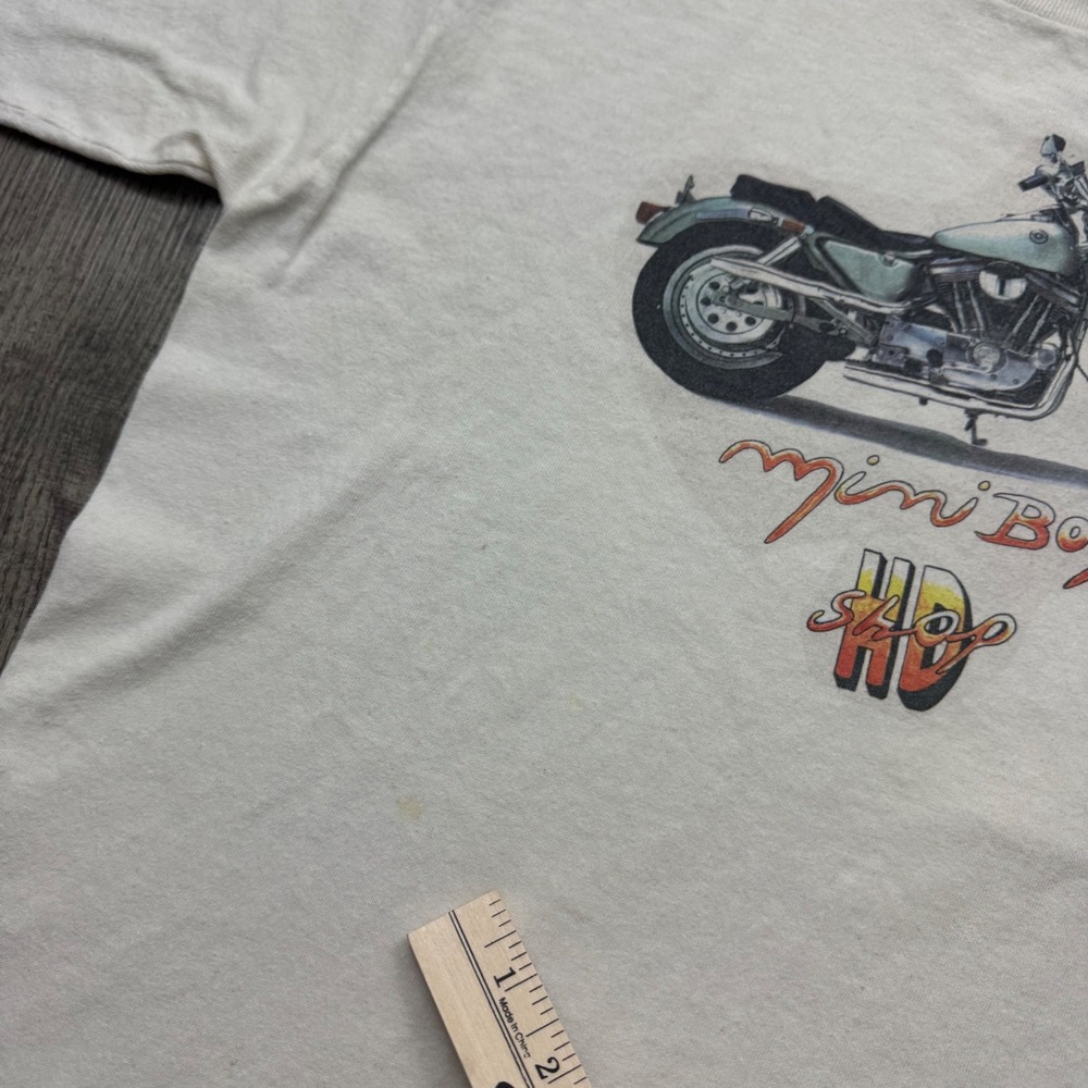 Vintage Harley Davidson Shop Paris France Biker Motorcycle T-Shirt Tee Jerzees - Picture 6 of 8